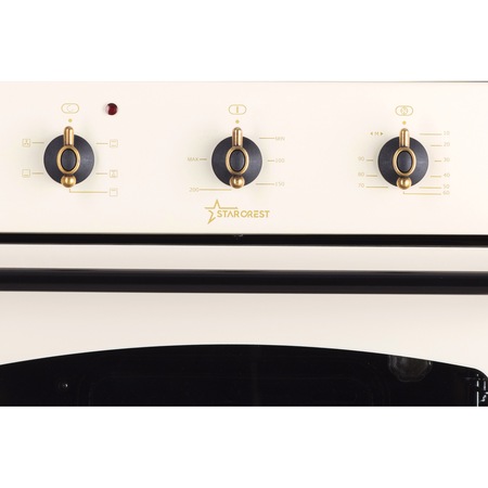 Cuptor electric incorporabil Retro STARCREST SRBO-7101BE, Clasa A, Timer mecanic, 5 functii, Bej