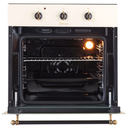 Cuptor electric incorporabil Retro STARCREST SRBO-7101BE, Clasa A, Timer mecanic, 5 functii, Bej