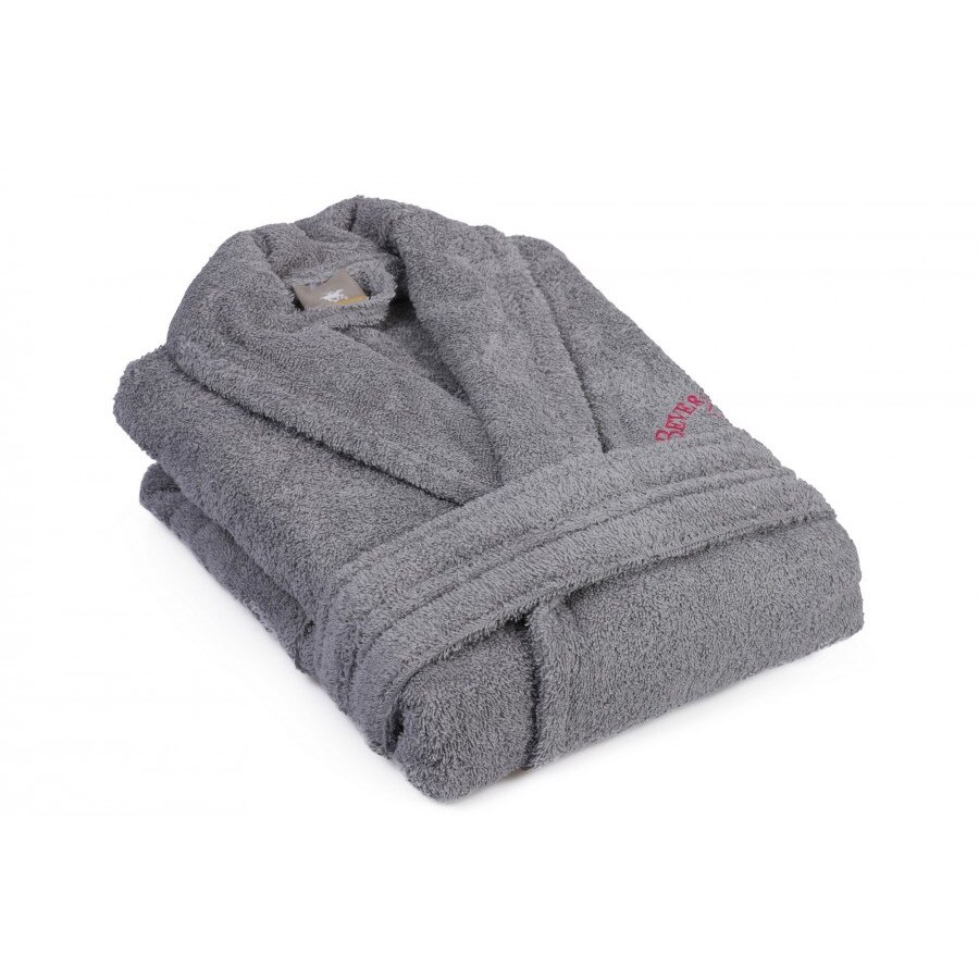 Halat de baie unisex bumbac, marime S/M, Beverly Hills Polo Club, 700 Gri