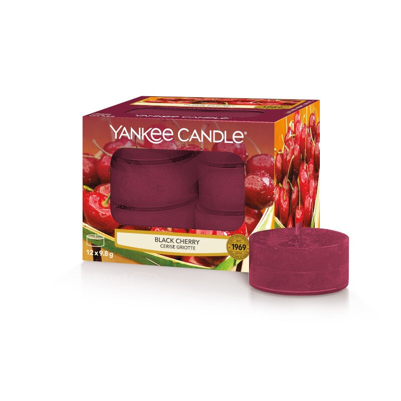 Set 12 lumanari parfumate tip pastila Black Cherry, Yankee Candle