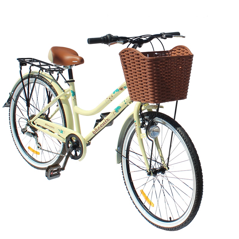 unforgivable Adaptability wide Bicicleta dama cu cos, Phoenix, roti 26 inch, 7 viteze, schimbator Shimano,  cadru otel 16", frane pe disc - eMAG.ro