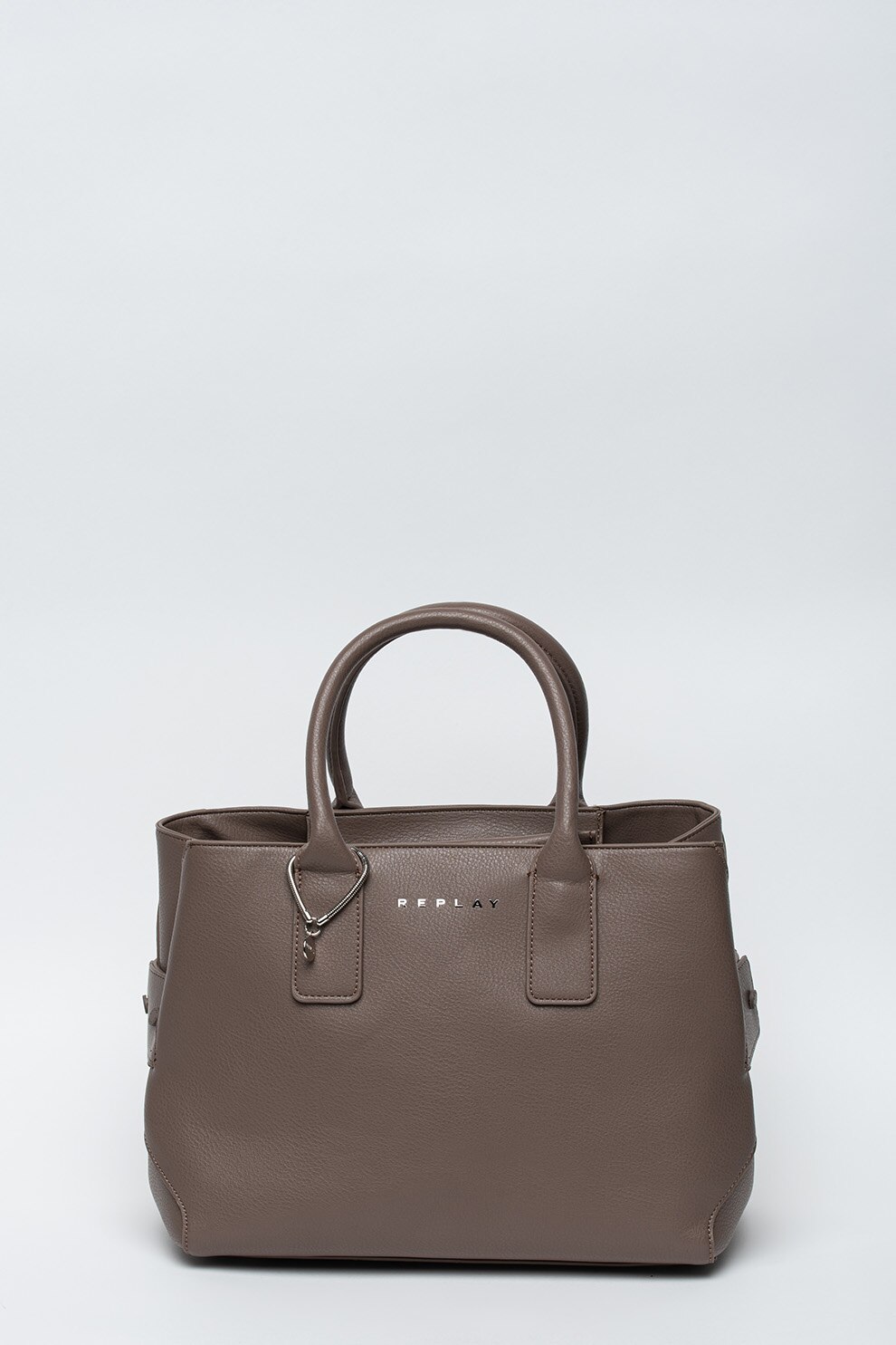 Replay, Geanta de piele ecologica, cu bareta de umar, Taupe