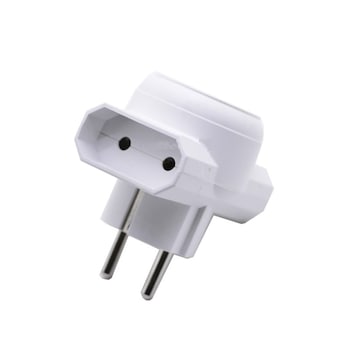Adaptor elSales ELS-T2P1P , 3 prize , alb Adaptor elSales ELS-T2P1P , 3 prize , alb