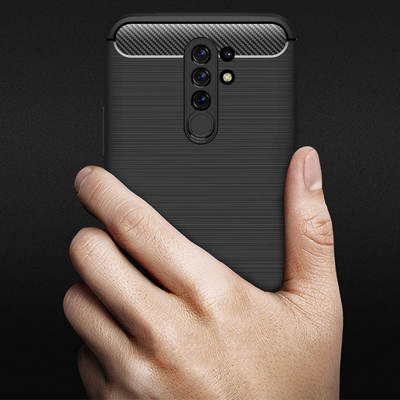 Husa Flexibila Antisoc Carbon pentru Xiaomi Redmi 9, Negru