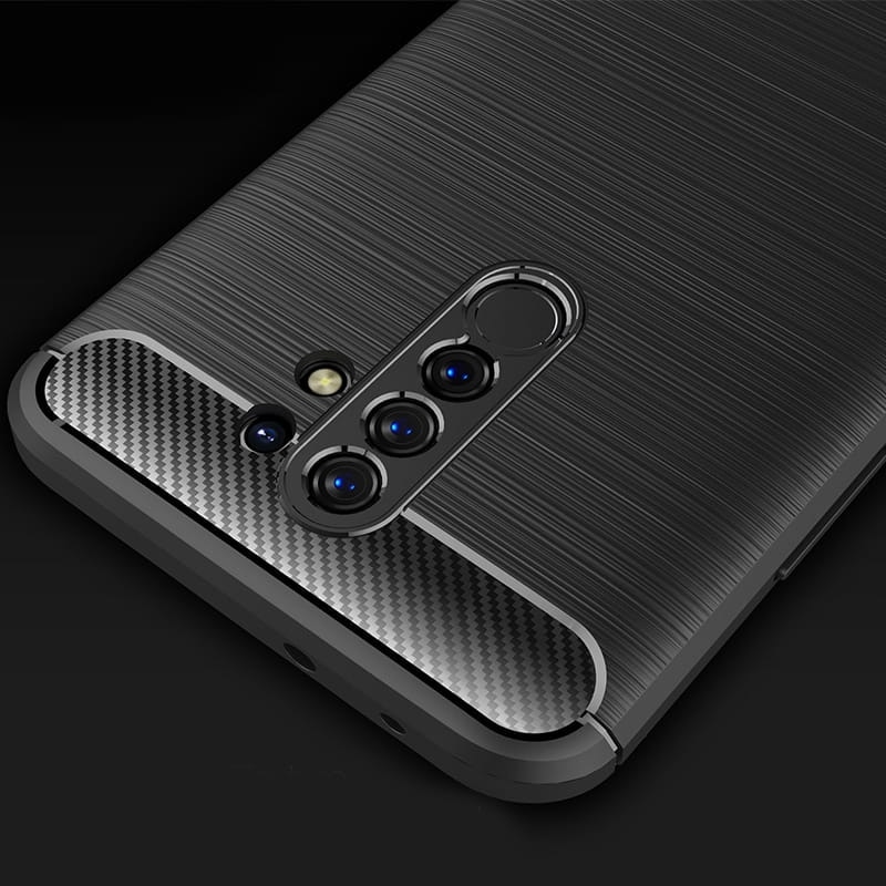 Husa Flexibila Antisoc Carbon pentru Xiaomi Redmi 9, Negru
