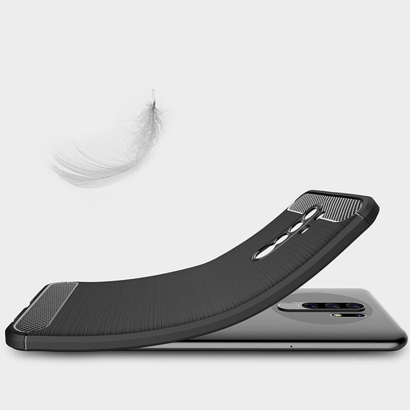 Husa Flexibila Antisoc Carbon pentru Xiaomi Redmi 9, Negru