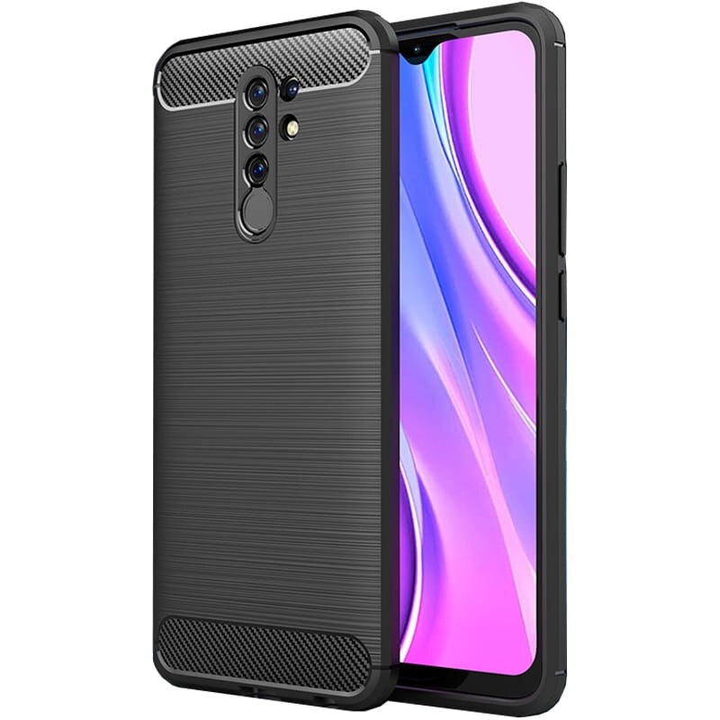Husa Flexibila Antisoc Carbon pentru Xiaomi Redmi 9, Negru