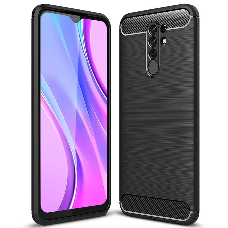 Husa Flexibila Antisoc Carbon pentru Xiaomi Redmi 9, Negru