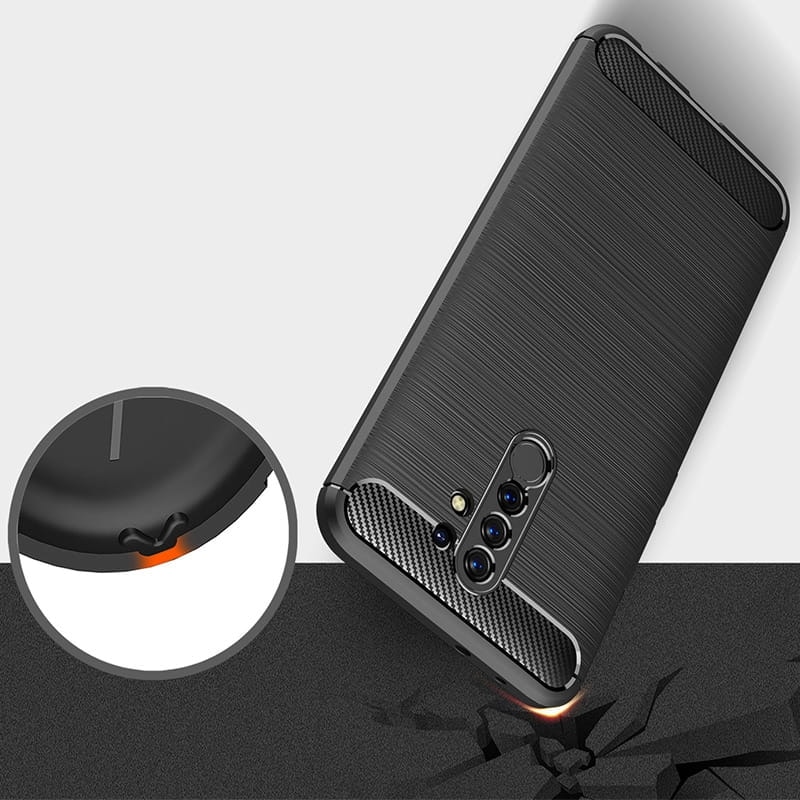 Husa Flexibila Antisoc Carbon pentru Xiaomi Redmi 9, Negru