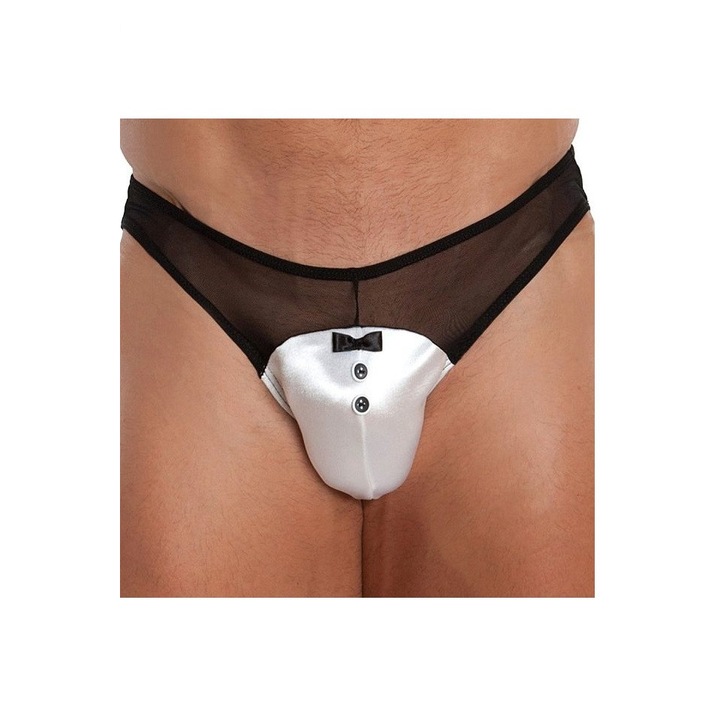 Softline 4467 csokornyakkendős alsó, M/L méret, fekete/fehér