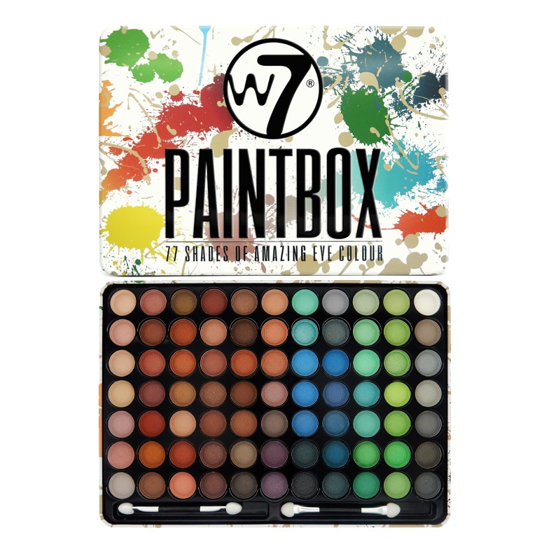 Paleta farduri de pleoape, W7, Paintbox, Lunga durata, 77 culori