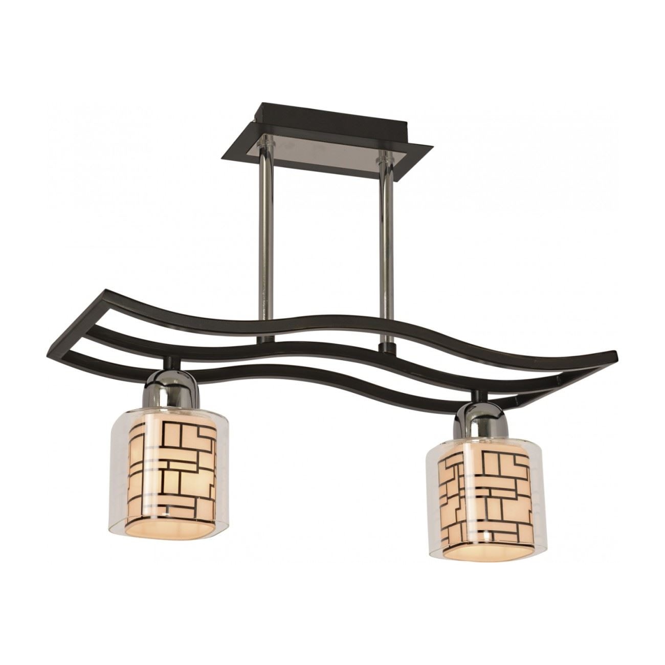 Lustra Vilma, Klausen, design modern, 2x40W, Crom/Negru