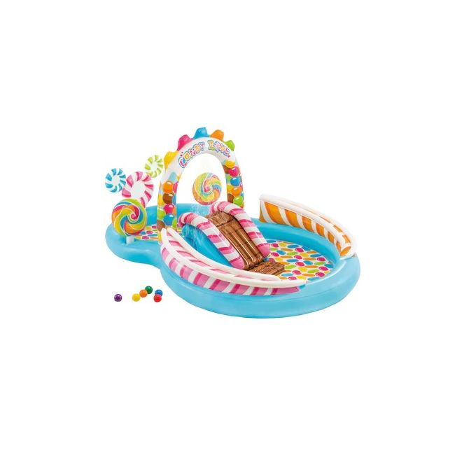 Loc de joaca Piscina Gonflabila pentru Copii Intex, cu Tobogan si 6 Mingi, 295cm