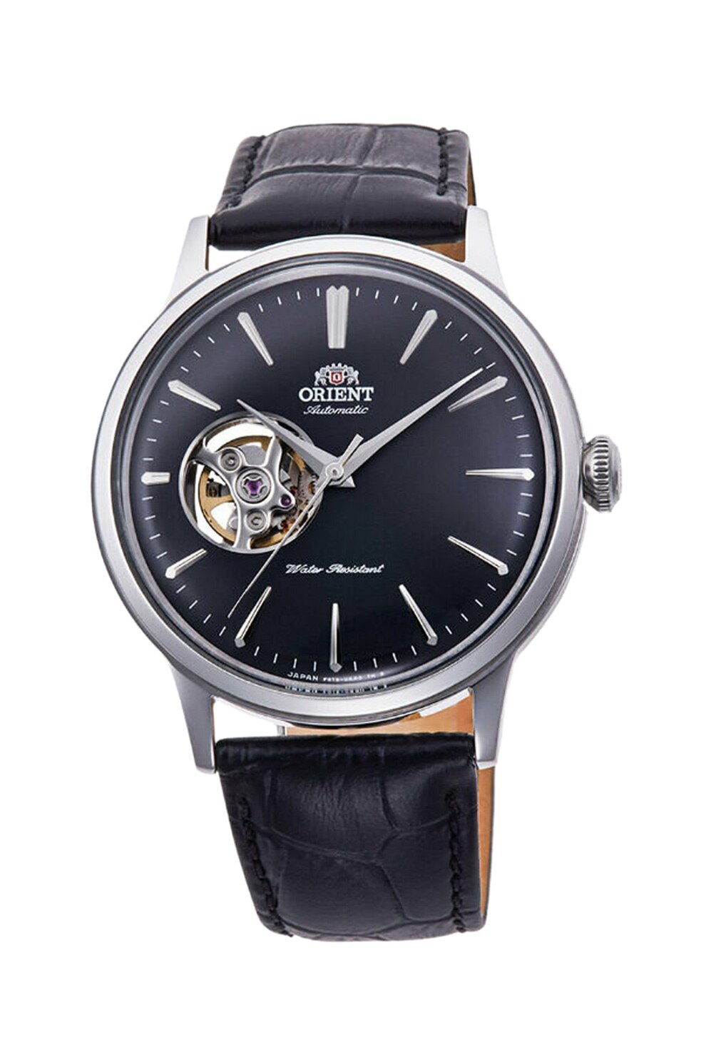 ORIENT, Ceas automatic cu o curea de piele, Bleumarin/Argintiu