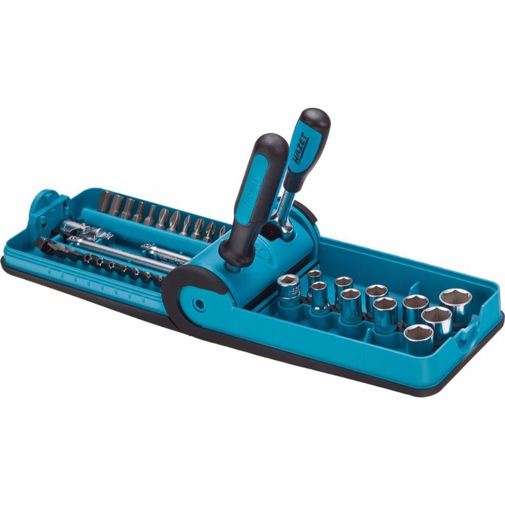 Set de scule, HAZET, 1/4", 38 bucati, Negru/Albastru