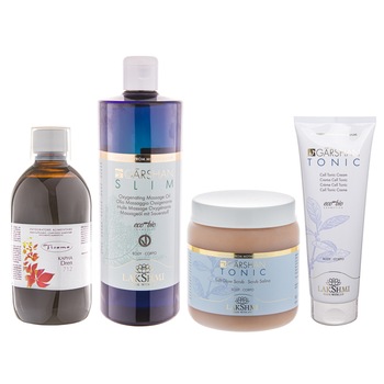 Set 4 produse anticelulitice pentru celulita moale 2250ml, Lakshmi, sustine curele de slabit, certificare bio-organica Set 4 produse anticelulitice pentru celulita moale 2250ml, Lakshmi, sustine curele de slabit, certificare bio-organica