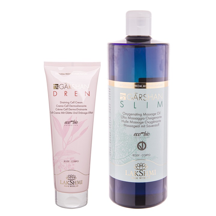 Set 2 produse anticelulitice cu efect de drenaj limfatic 750ml, Lakshmi