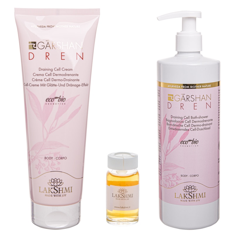 Set 3 produse anticelulitice cu efect de drenaj limfatic 810ml, Lakshmi, certificare bio organica
