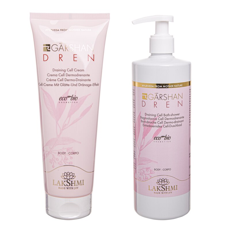 Set 2 produse anticelulitice cu efect de drenaj limfatic 750ml, Lakshmi, certificare bio-organica