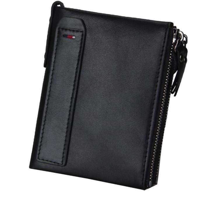 Portofel barbatesc, GOGOU, 12 x 9.4 x 2.7 cm, Negru
