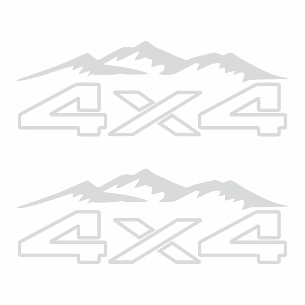 Set stickere auto pentru masini sport, 4x4, off road, 20 x 9 cm, alb