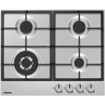 Plita pe gaz Hansa BHGI611302, 4 arzatoare, 60 cm, suporturi din fonta, Inox Plita pe gaz Hansa BHGI611302, 4 arzatoare, 60 cm, suporturi din fonta, Inox