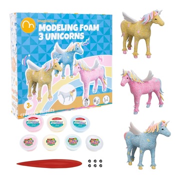 Joc de modelaj , Imaginarium , Modeling Foam Unicorns 3 , 3 matrite , 1 unealta , 3 - 8 ani Joc de modelaj , Imaginarium , Modeling Foam Unicorns 3 , 3 matrite , 1 unealta , 3 - 8 ani