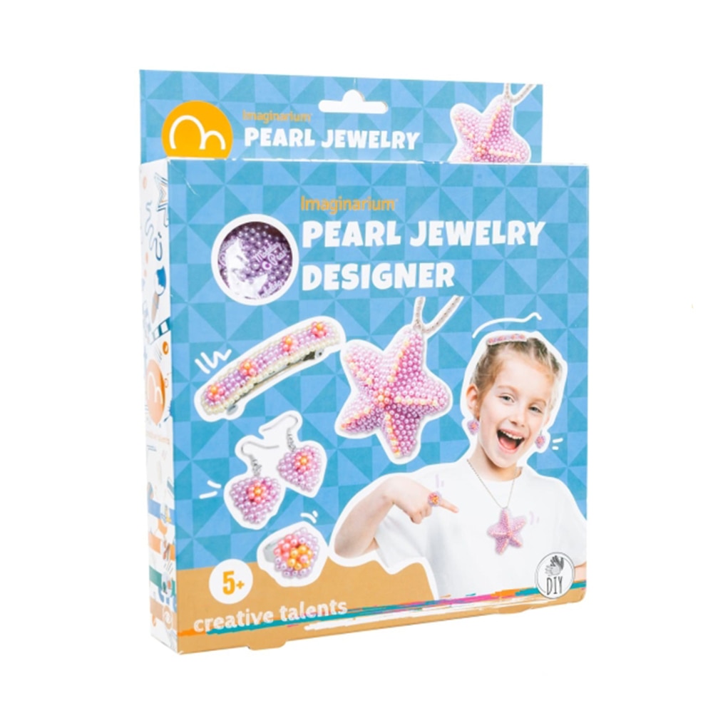 Kit de creatie bijuterii, Imaginarium, Pearl Jewelry Designer, 6 piese, 4 culori, 5 - 8 ani