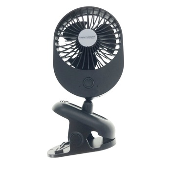 Ventilator 90 mm USB, Esperanza SILENE, cu clema de fixare, 3 viteze, 210 x 105 x 100 mm, negru Ventilator 90 mm USB, Esperanza SILENE, cu clema de fixare, 3 viteze, 210 x 105 x 100 mm, negru