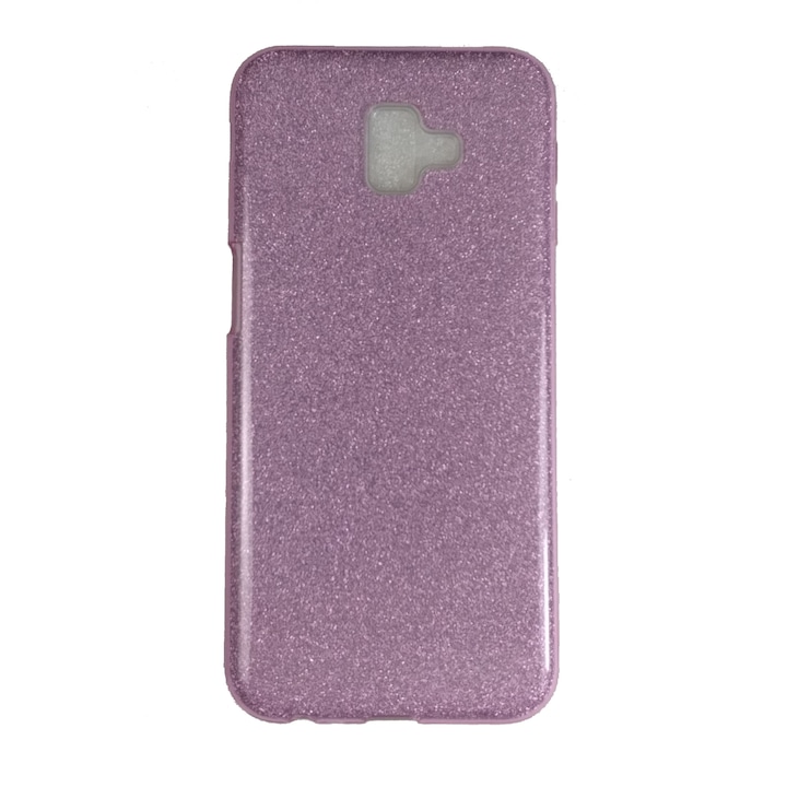 Husa compatibila cu Samsung J6 Plus, Silicon cu sclipici Glitter, Mov