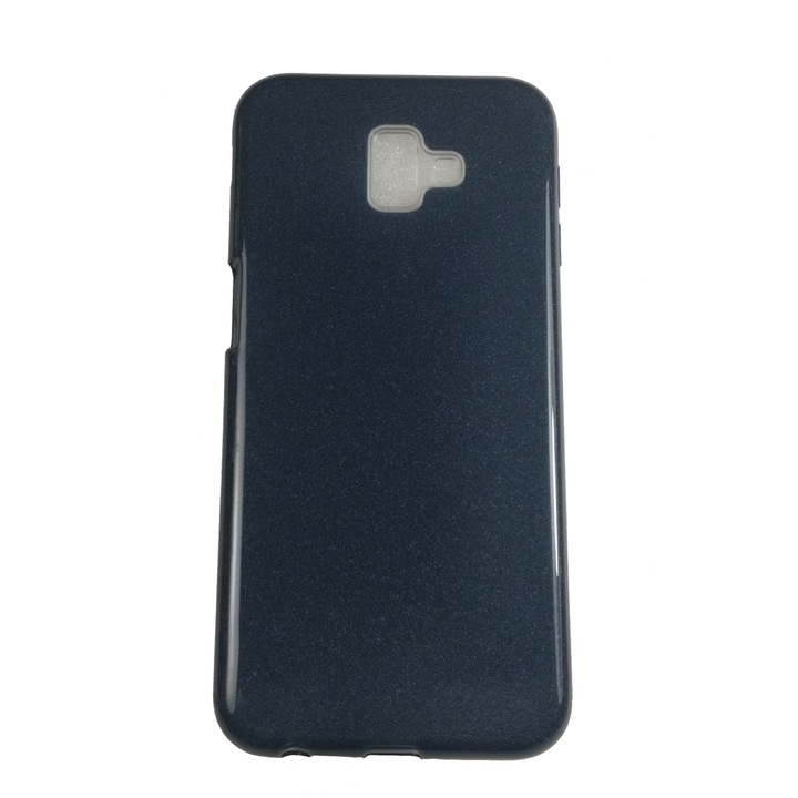 Husa compatibila cu Samsung J6 Plus, Silicon cu sclipici Glitter, Negru