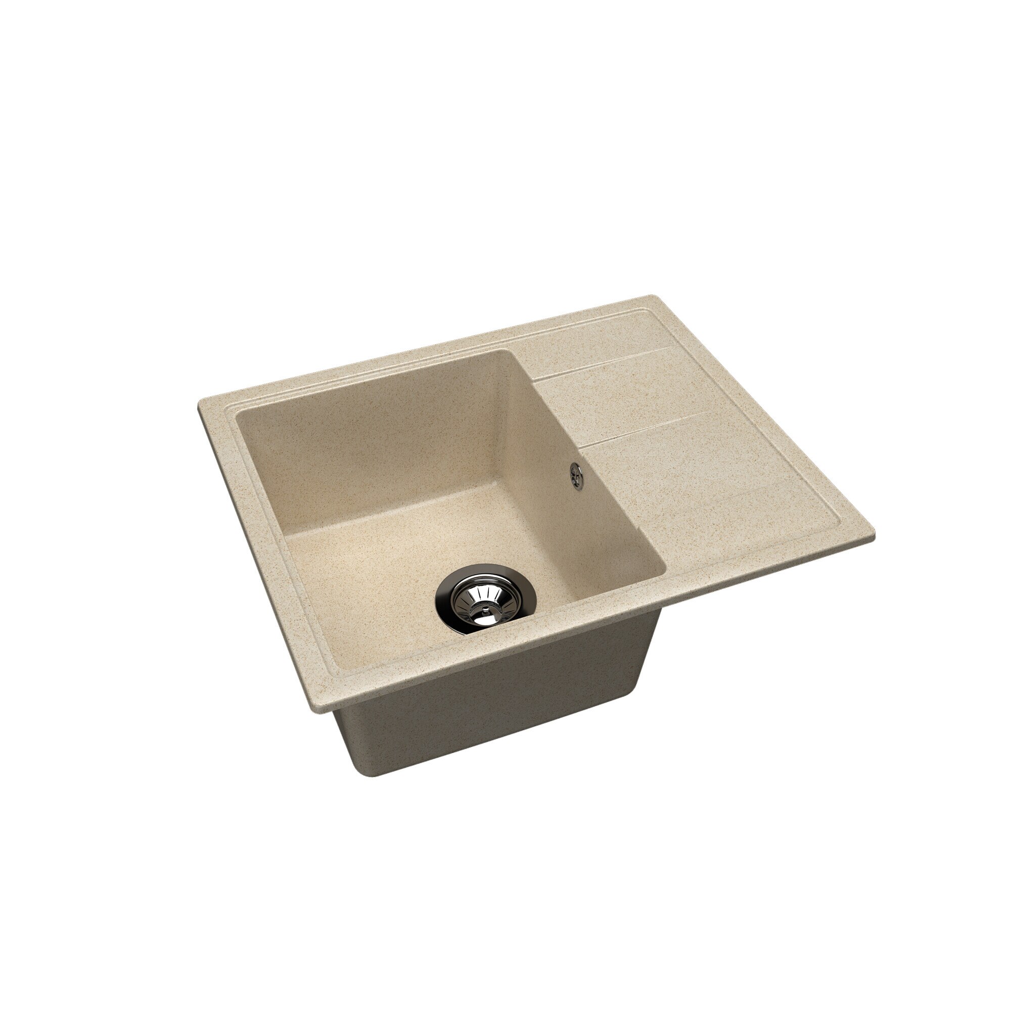 Chiuveta marmura/granit, forma dreptunghiulara, 580 x 470 mm, adancime cuva 200 mm, Bej