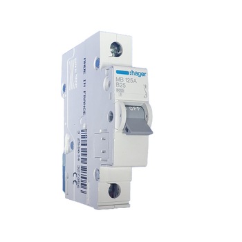 Siguranta automata 1P 25A curba B Hager MB125A Siguranta automata 1P 25A curba B Hager MB125A