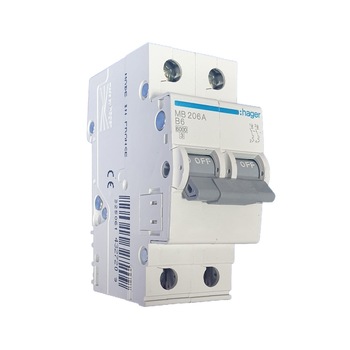 Siguranta automata 2P 6A curba B Hager MB206A Siguranta automata 2P 6A curba B Hager MB206A