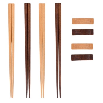 Set 4 perechi chopsticks premium, cu suport, lemn, 25cm Set 4 perechi chopsticks premium, cu suport, lemn, 25cm