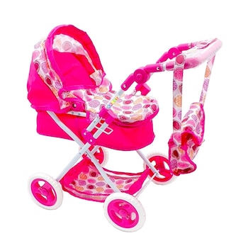 Carucior tip landou cu maner reglabil si geanta pentru papusi - Krista® Carucior tip landou cu maner reglabil si geanta pentru papusi - Krista®