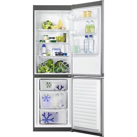 Combina frigorifica Zanussi ZNLN34FX2, 329 l, Clasa F, H 185 cm, Inox antiamprenta