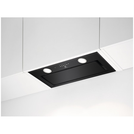 Hota incorporabila Electrolux LFG716R, Putere de absorbtie 700 mc/h, Conectivitate plita, Iluminare LED, Clasa A, 54 cm, Negru mat