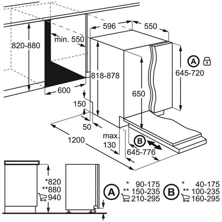 Masina de spalat vase incorporabila Electrolux EEM48221L, 14 seturi, 8 programe, Clasa E, Motor Inverter, TimeBeam, QuickSelect, SatelliteClean, AirDry, MaxiFlex, 60 cm
