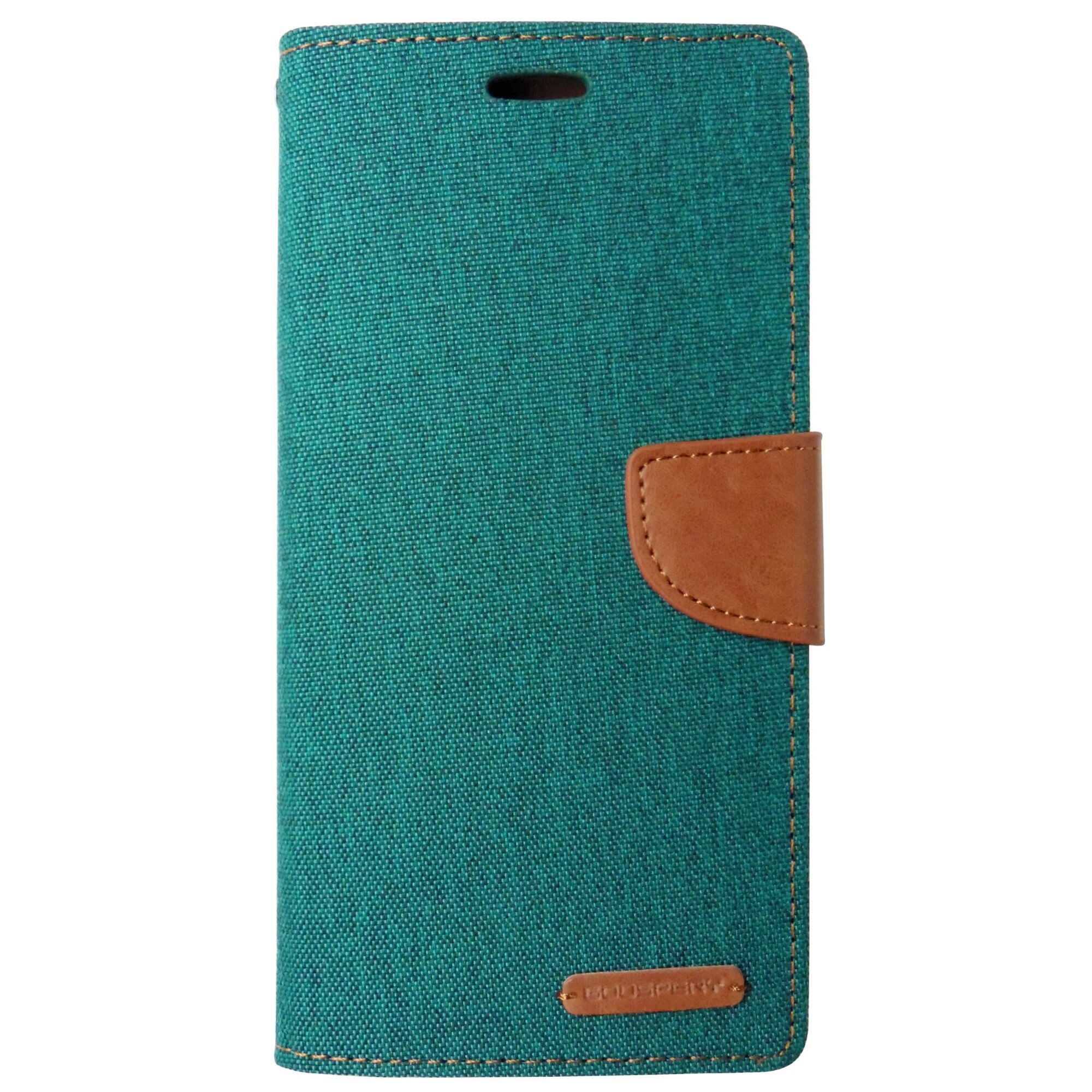 Husa Mercury Goospery Canvas Diary cu stand verde + maro pentru Samsung Galaxy J6 Plus 2018 (SM-J610)