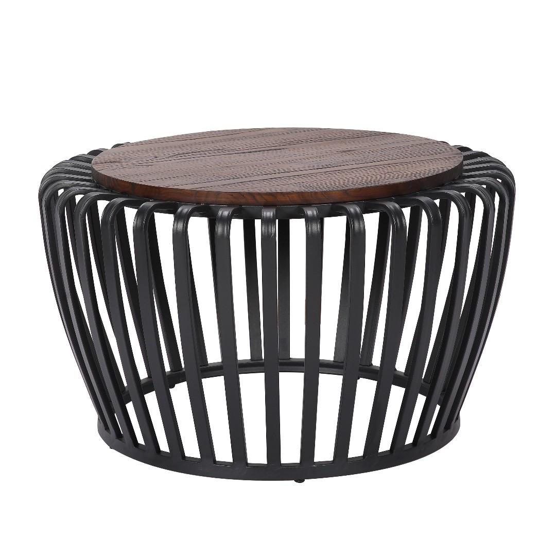 Masuta cafea RAKI din metal si lemn 56xh51cm