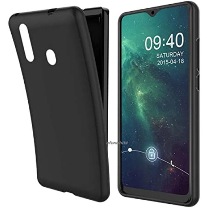 Силиконов калъф Matt Tpu, Samsung Galaxy A20s, Черен