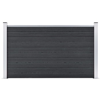 Set 24 panouri de gard si stalpi de gradina, vidaXL, Lemn compozit, 699 x 106 cm, Gri Set 24 panouri de gard si stalpi de gradina, vidaXL, Lemn compozit, 699 x 106 cm, Gri
