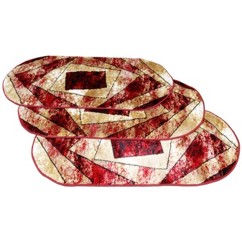 Set 3 buc.Covor Gold COLLECTION 60X130 cm oval -0835 rosu/bej Set 3 buc.Covor Gold COLLECTION 60X130 cm oval -0835 rosu/bej