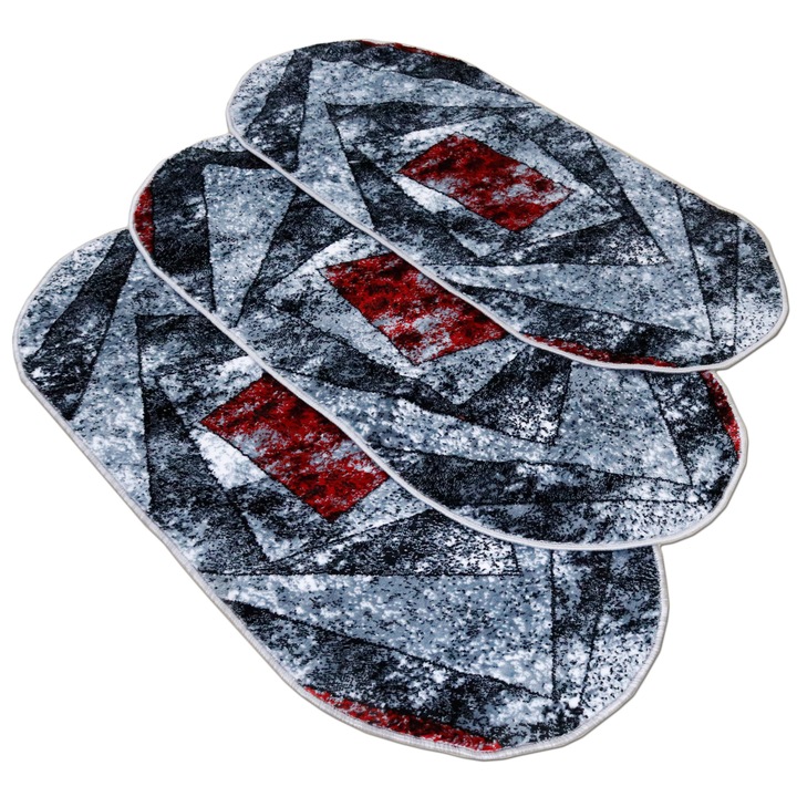 Set 3 buc.Covor Gold COLLECTION 60X130 cm oval -0835 gri