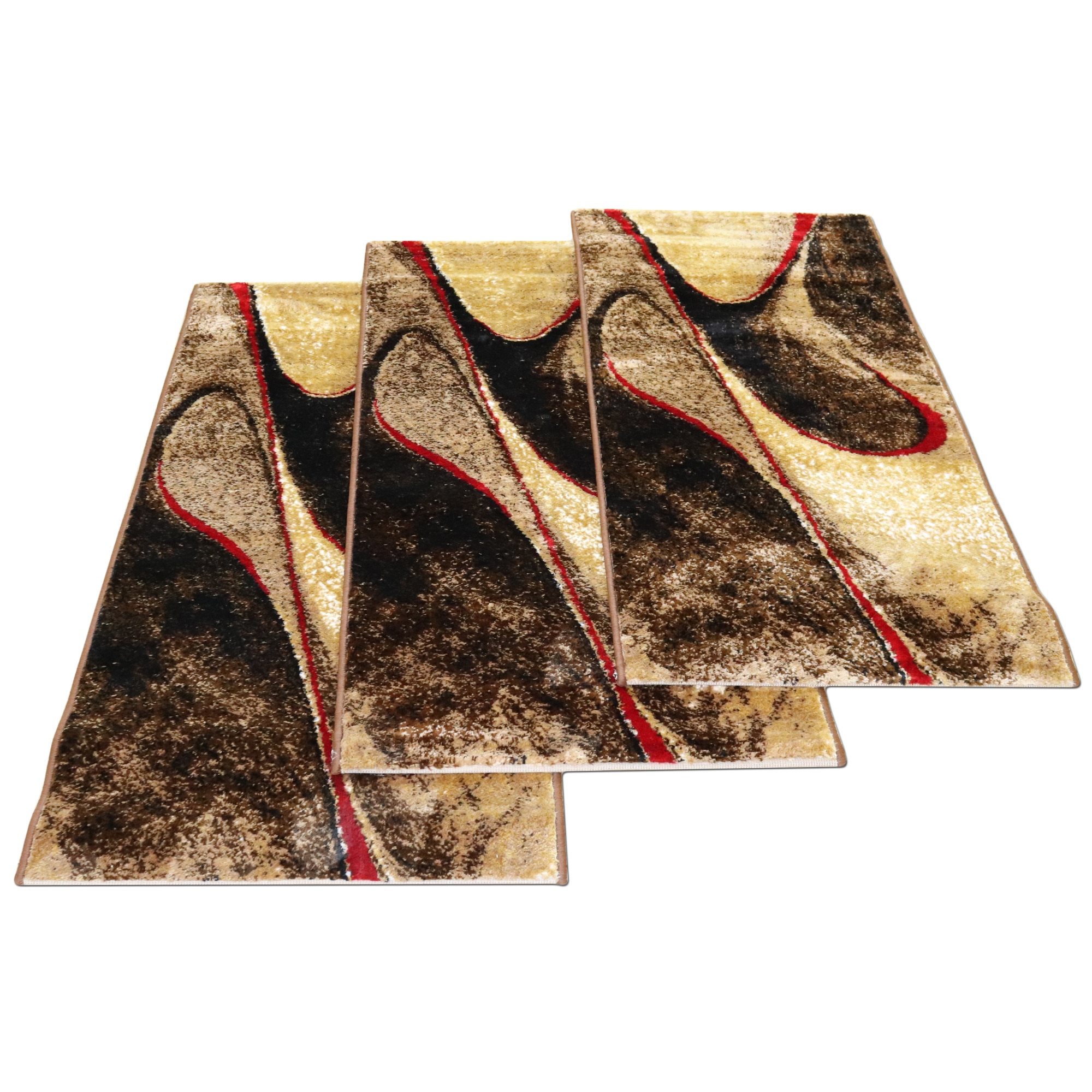 Set 3 buc.Covor Gold COLLECTION 60X130 cm -0841 maro/bej