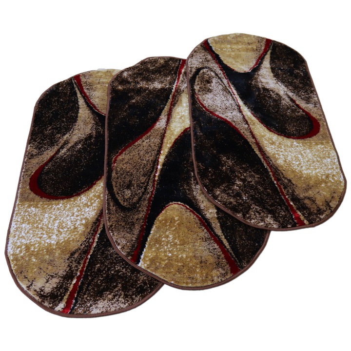 Set 3 buc.Covor Gold COLLECTION 60X130 cm oval -0841 maro/bej