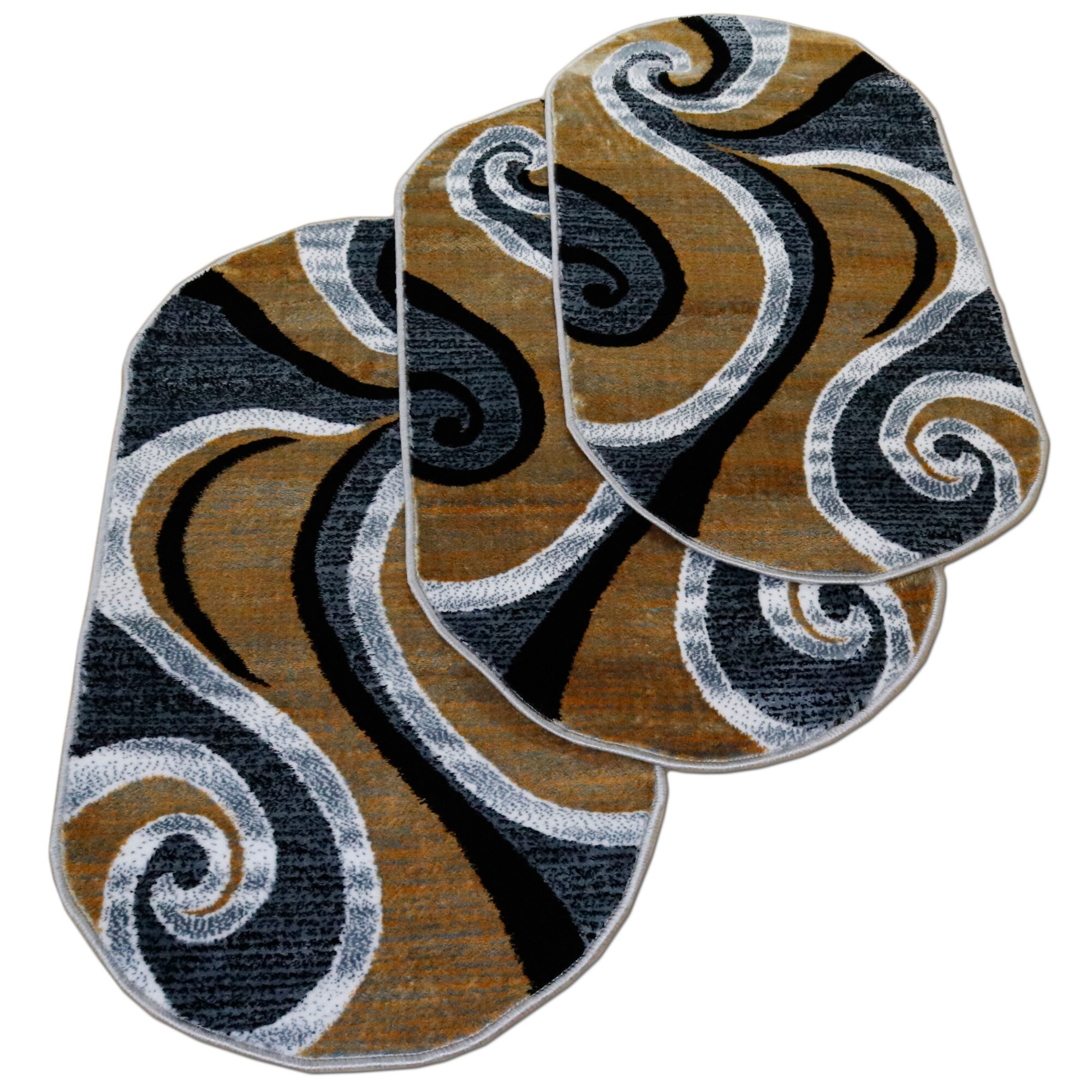 Set 3 buc.Covor Gold COLLECTION 60X130 cm oval -0844 gri/bej