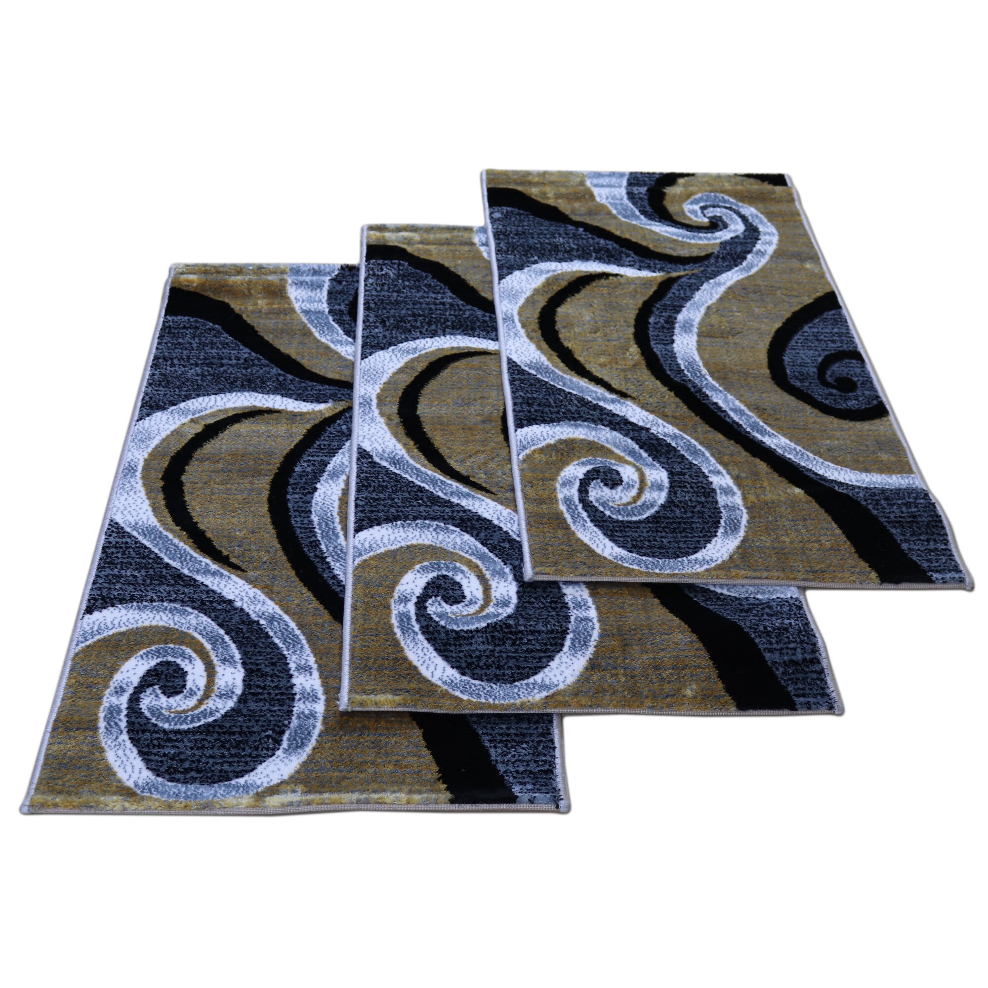 Set 3 buc.Covor Gold COLLECTION 60X130 cm -0844 gri/bej