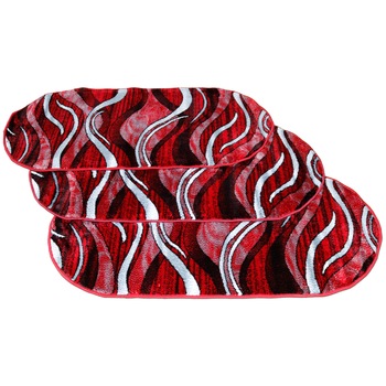 Set 3 buc.Covor Gold COLLECTION 60X130 cm oval -0845 rosu/gri Set 3 buc.Covor Gold COLLECTION 60X130 cm oval -0845 rosu/gri